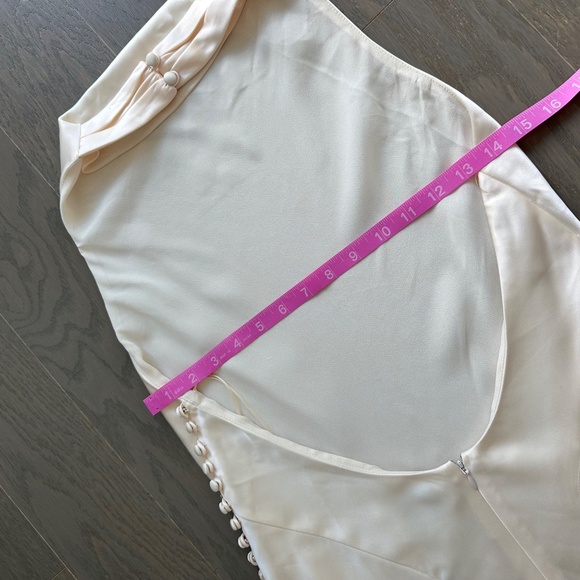 Reformation ROY Satin Wedding Dress Halter Gown - Fior Di Latte - with tags - 6 - Picture 10 of 14